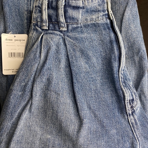 Free People WM Denim High-Waist Wide Jeans Blue - Picture 3 of 9